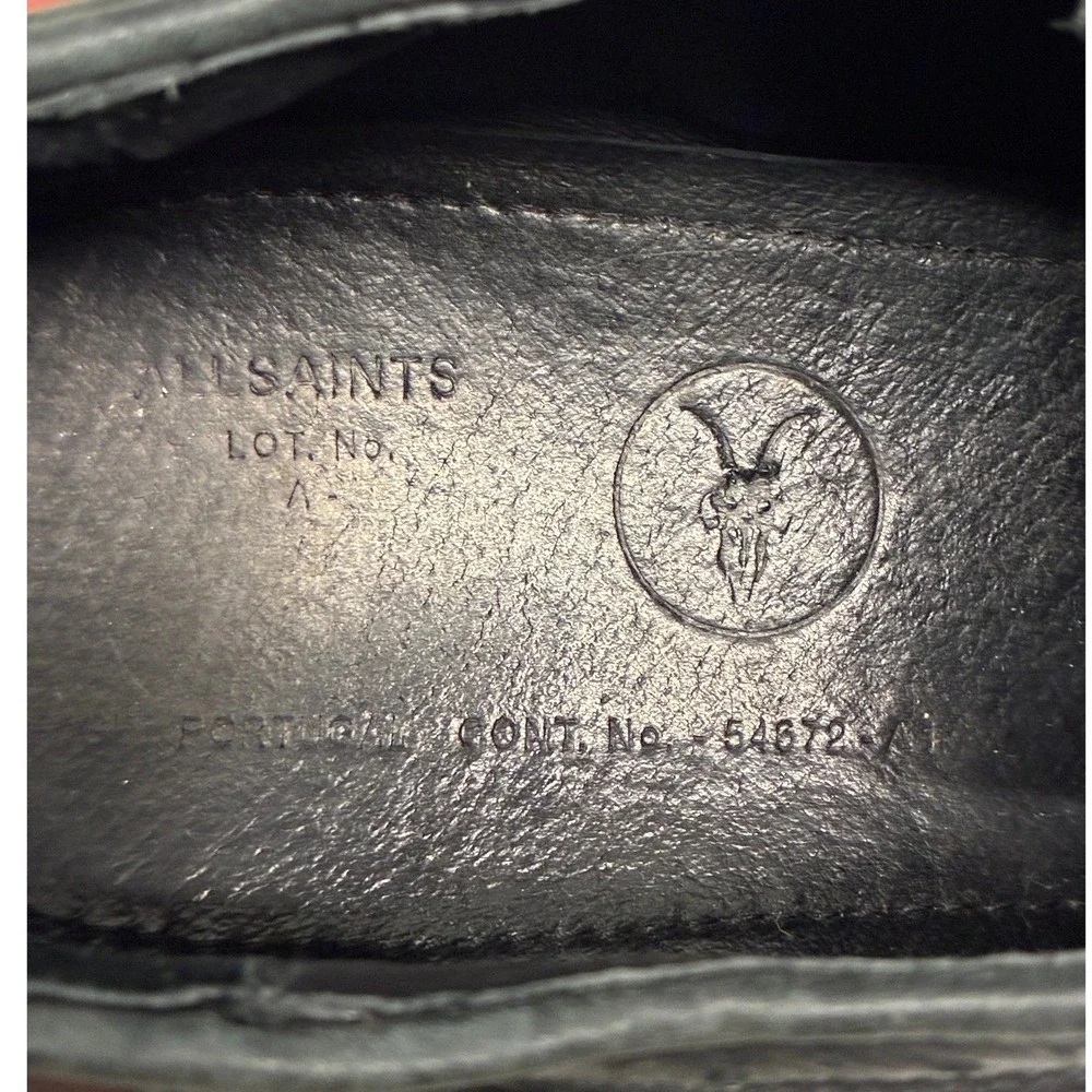 AllSaints Escher Brogues Oxford Shoes Mens 10 Black Wingtip Lug Sole Chunky